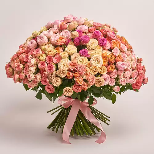 Product image Bouquet of 101 peony Roses spray mix, packaging: Without packaging, vendor code: 3197