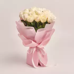 Bouquet of 25 Roses White O'Hara