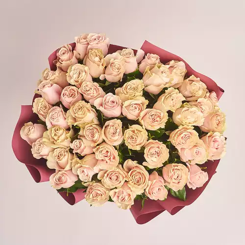 Product image Bouquet of 51 Roses Pink Mondial, packaging: Coral, vendor code: 3200