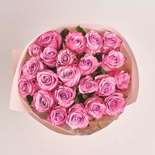 Product image Bouquet of 25 Purple Roses, packaging: Composite light pink, vendor code: 3205