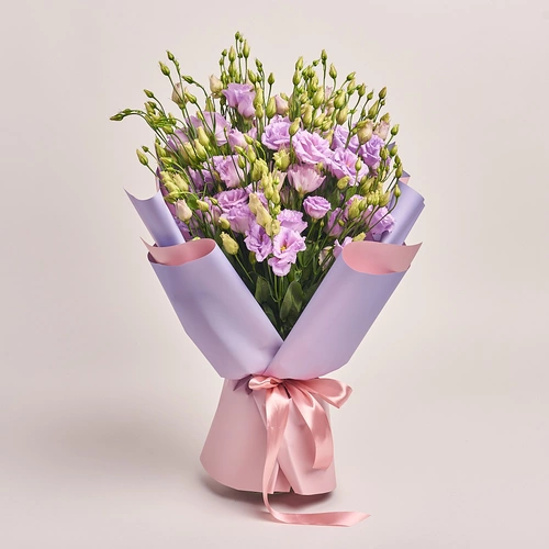 Product image Bouquet of 25 Lavender Eustomas, packaging: Gradiens violet, vendor code: 3207