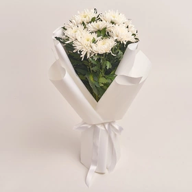 Bouquet of 9 White Single Chrysanthemums