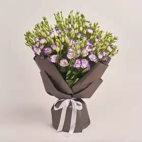 Bouquet of 25 White-Violet Eustomas