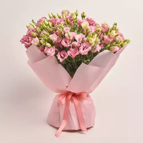 Product image Bouquet of 51 Light Pink Eustomas, packaging: Pink, vendor code: 3261