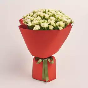 Bouquet of 51  White Roses Spray