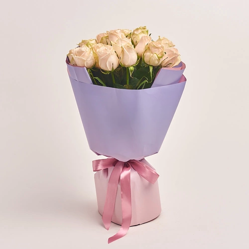 Product image Bouquet of 15 Roses Wedding, packaging: Gradiens violet, vendor code: 3268