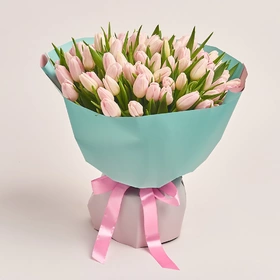 Букет 101  Светло-Розовый тюльпан