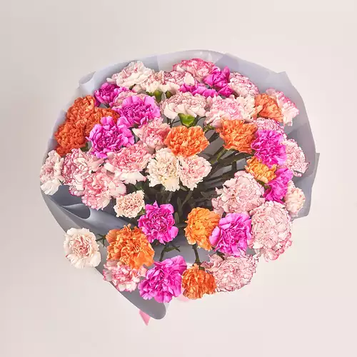 Product image Bouquet 51 Carnations mix, packaging: Gray, vendor code: 3288