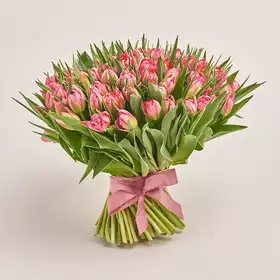 Bouquet 101 Light Pink PionyTulips