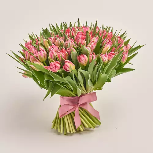 Product image Bouquet 101 Light Pink PionyTulips, packaging: Without packaging, vendor code: 3290