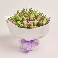 Букет 101 Светло-Фиолетовый пионовидный тюльпан