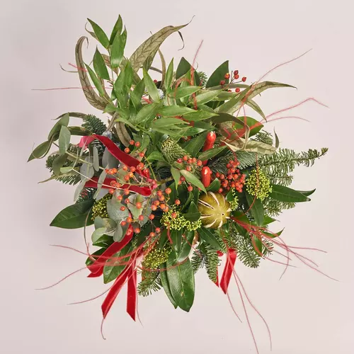 Зображення товару Композиція Новорічна в кашпо №3, артикул: 3311