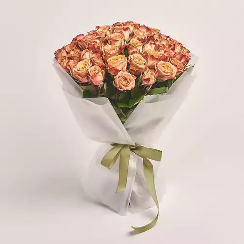 Product image Bouquet of 51 Roses Сappuccino, packaging: Transparent, vendor code: 3321