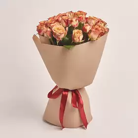 Букет 25 троянд Капучіно