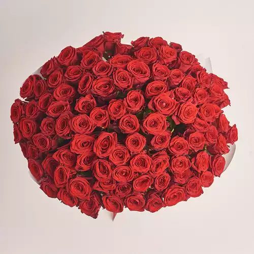 Product image Bouquet 101 Roses Red Naomi, packaging: White, vendor code: 3328
