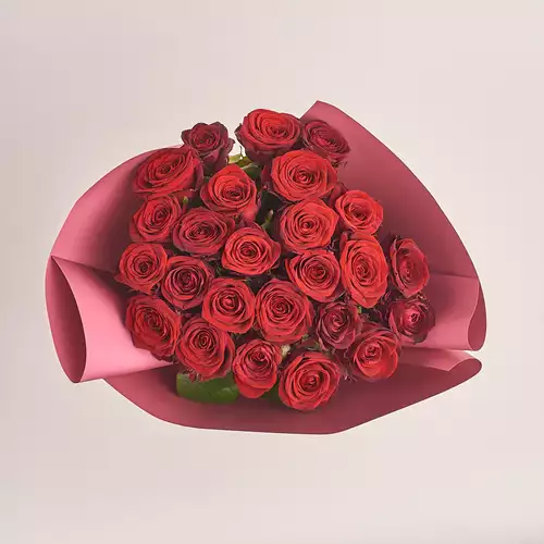 Product image Bouquet 25 Roses Red Naomi, packaging: Coral, vendor code: 3337