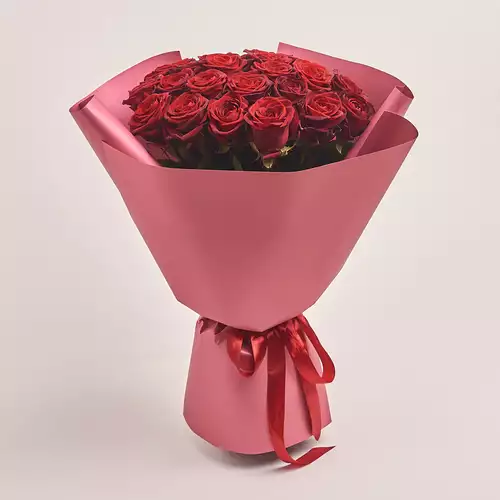 Product image Bouquet 25 Roses Red Naomi, packaging: Coral, vendor code: 3337