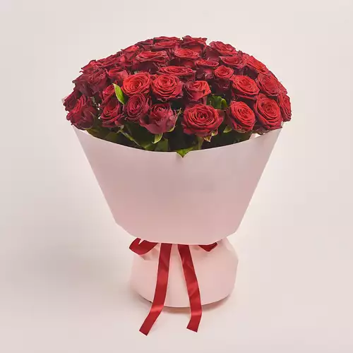 Product image Bouquet 51 Roses Red Naomi, packaging: Composite light pink, vendor code: 3341