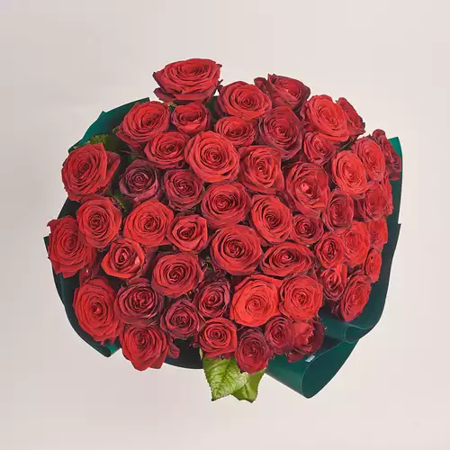 Product image Bouquet 51 Roses Red Naomi, packaging: Green, vendor code: 3341