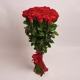 Букет 51 Красная роза Фридом 100 см