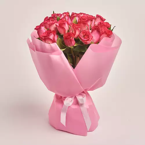 Product image Bouquet of 25 Roses Nicolette, packaging: Pink, vendor code: 3364