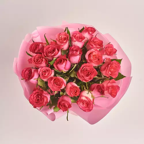 Product image Bouquet of 25 Roses Nicolette, packaging: Pink, vendor code: 3364