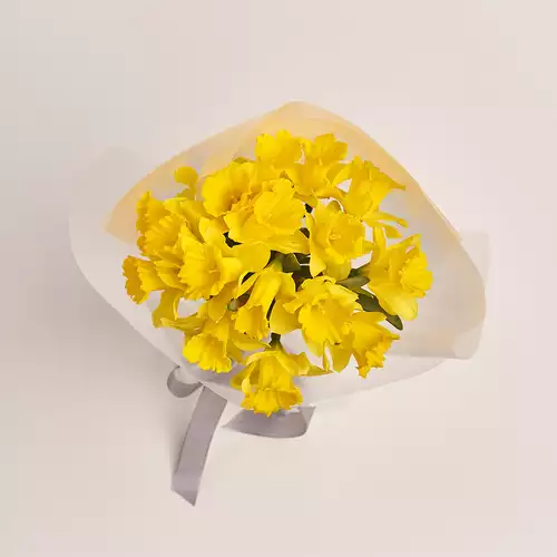 Product image Bouquet of 15 Yellow Narcissus, packaging: Transparent, vendor code: 3369