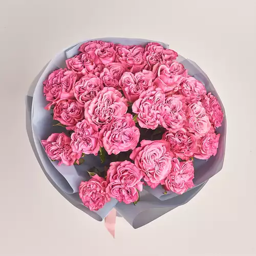 Product image Bouquet of 25 Roses Country Blues, packaging: Gray, vendor code: 3382