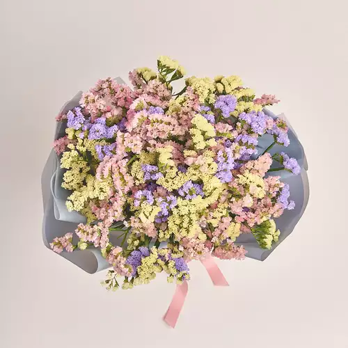 Product image Bouquet of 25 Statices міх, packaging: Gray, vendor code: 3390