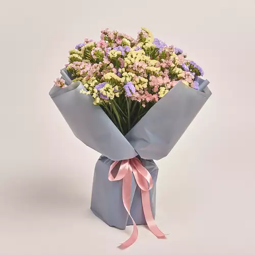 Product image Bouquet of 25 Statices міх, packaging: Gray, vendor code: 3390