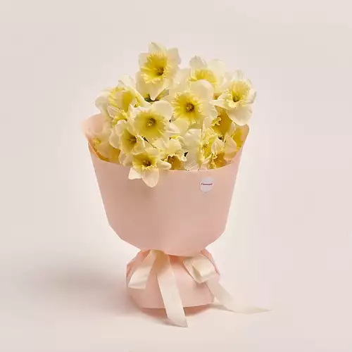 Product image Bouquet of 25 Cream Narcissus, packaging: Kafin cream, vendor code: 3397