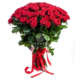 Букет 75 Красных Роз Гран При