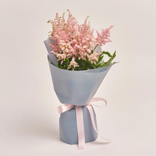 Product image Bouquet of 15 Pink Astilbes, packaging: Gray, vendor code: 3437