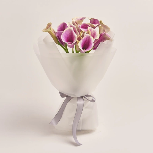 Product image Bouquet of 15 Callas Bicolour, packaging: Transparent, vendor code: 3465