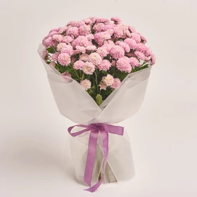 Букет 25 Розовых Хризантем Сантини