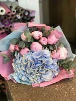 Bouquet of 10 Peonies and Hydrangea 