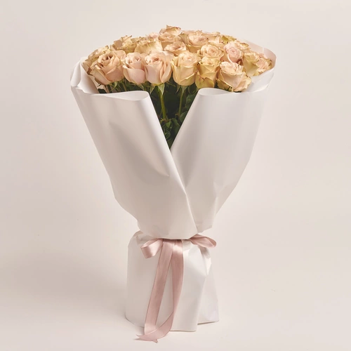 Product image Bouquet of 51 Quicksand Roses, packaging: White, vendor code: 3482