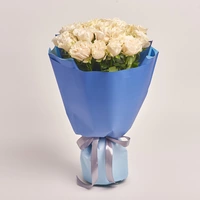 Bouquet of 25 White Peony Roses