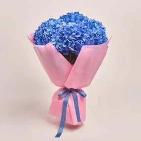 Bouquet of 5 Blue Hydrangeas