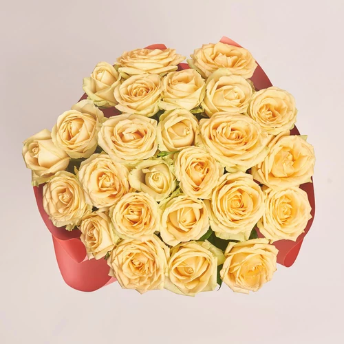 Product image Bouquet of 25 Peach Roses, packaging: Gradiens pink, vendor code: 3539
