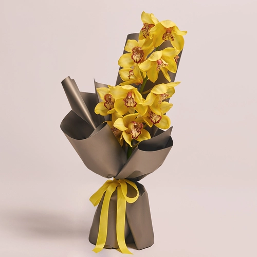 Product image Bouquet of 1 Yellow Cymbidium, packaging: 
Graphite, vendor code: 3548