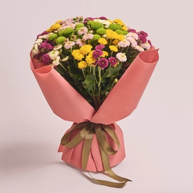 Bouquet of 25 Chrysanthemums Santinі  Pompon Mix