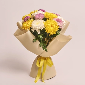 Bouquet of 15 Single Chrysanthemums Mix