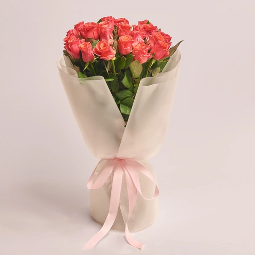 Product image Bouquet of 25 Roses Pink Tacazzi, packaging: Transparent, vendor code: 3563