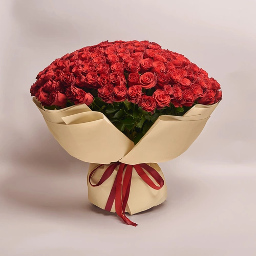 Product image Bouquet 201 Red Roses Rhodos, packaging: Cream, vendor code: 3571