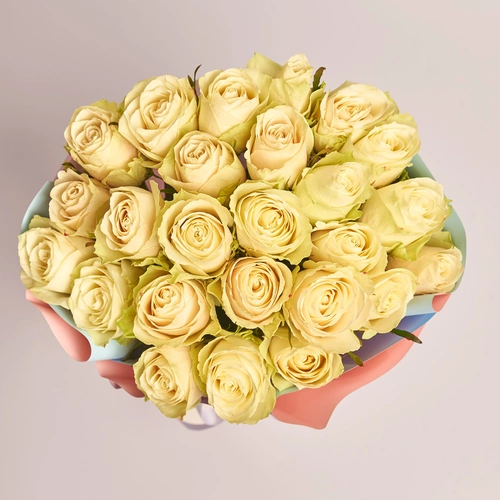 Изображение товара Букет 25 Роз Альбатрос, упаковка: Градиент голубой, артикул: 3574