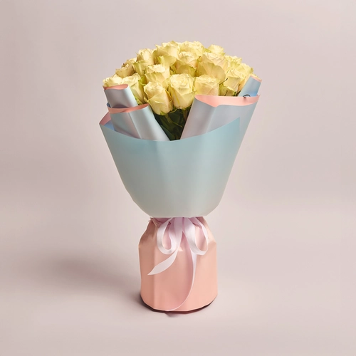 Product image Bouquet of 25 Roses Albatros, packaging: Gradiens light blue, vendor code: 3574