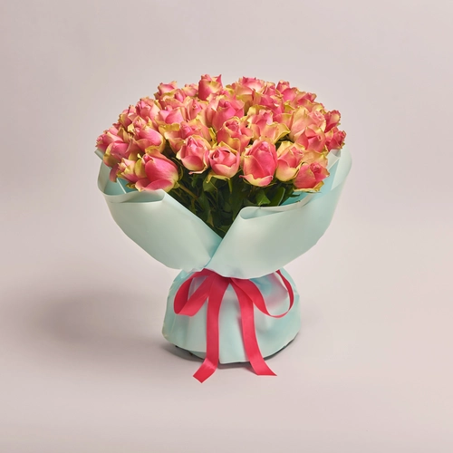 Product image Bouquet of 51 Roses Bellevue, packaging: Blue, vendor code: 3575