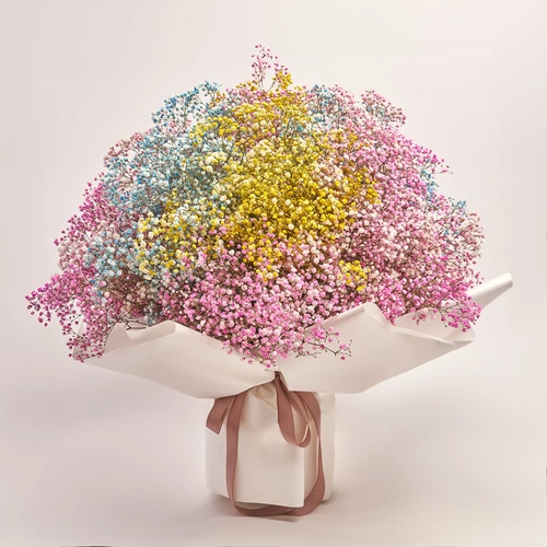 Product image Bouquet 51 Coloured Gypsophila, packaging: White, vendor code: 3588