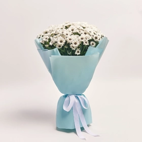 Bouquet of 25 White Chrysanthemums Santinі